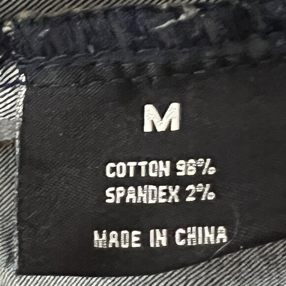 NWT Create 2MRW Men's Blue Denim Jacket Size M Distressed Hand Painted Stretch - Picture 9 of 11